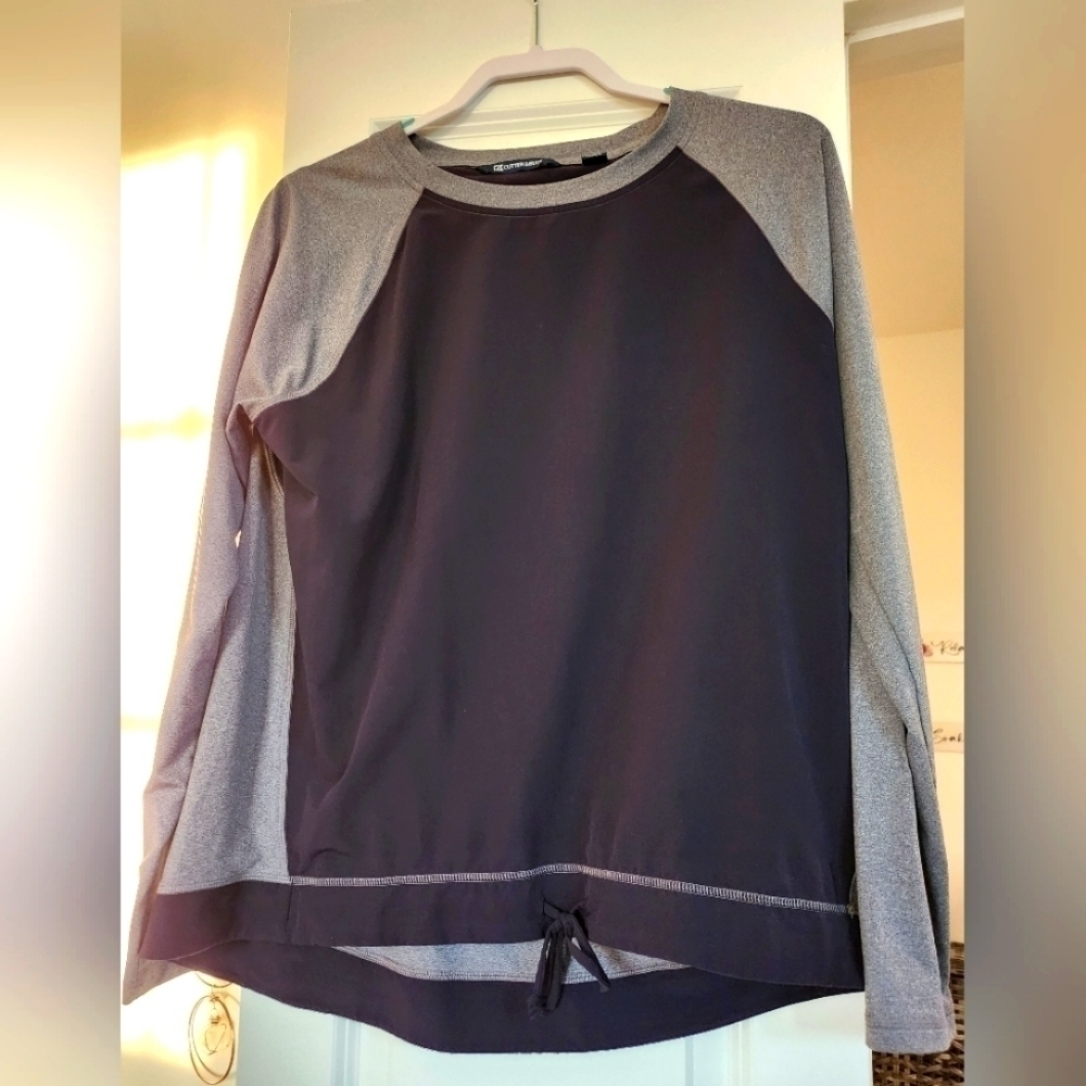 Cutter & Buck Womens Navy Blue and Gray Pullover Top Size Large